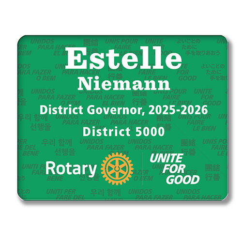 Rotary 2025-2026 Message Large Acrylic Badge - 3-1/2